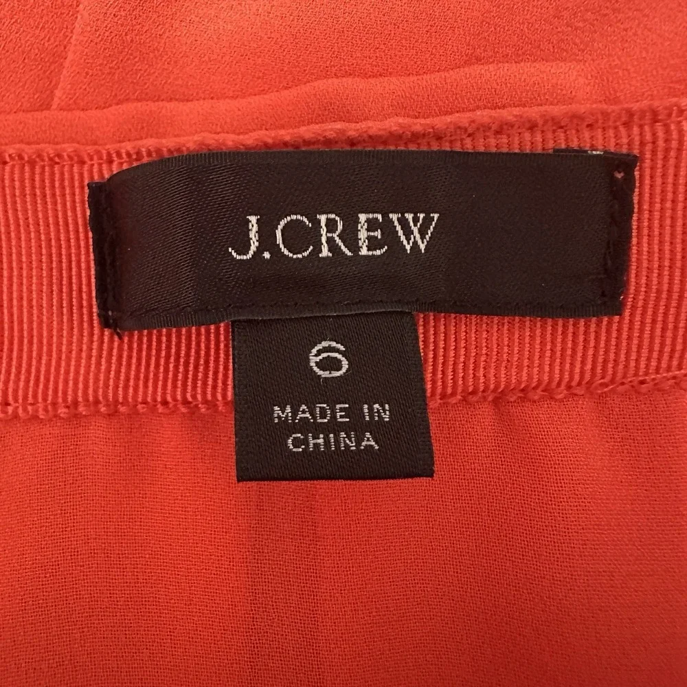 J.‎ Crew Vibrant Orange Wide Pleated Long Midi Skirt Womens Size 6 Summer